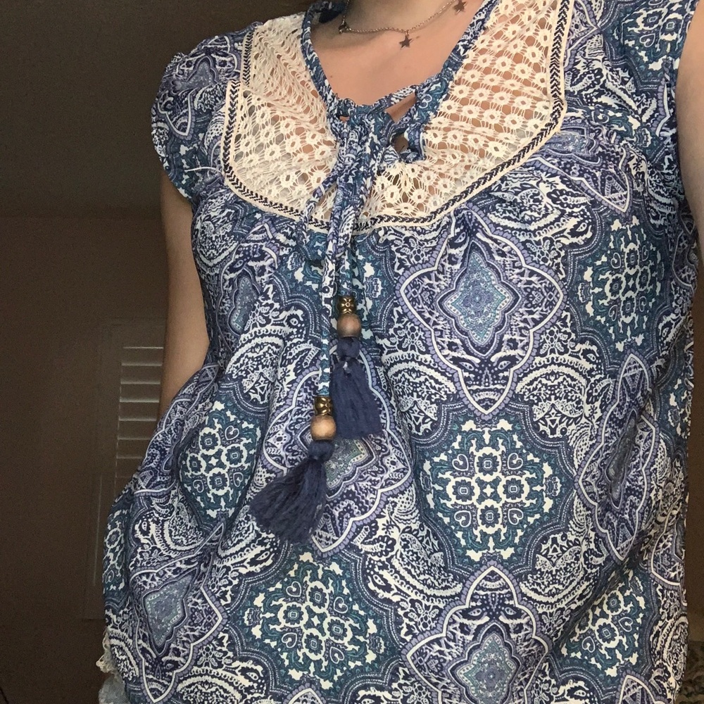 Blue laced Top